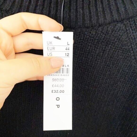 TOPSHOP black ribbed crew neck sweater sz 12 NWT - Picture 4 of 7